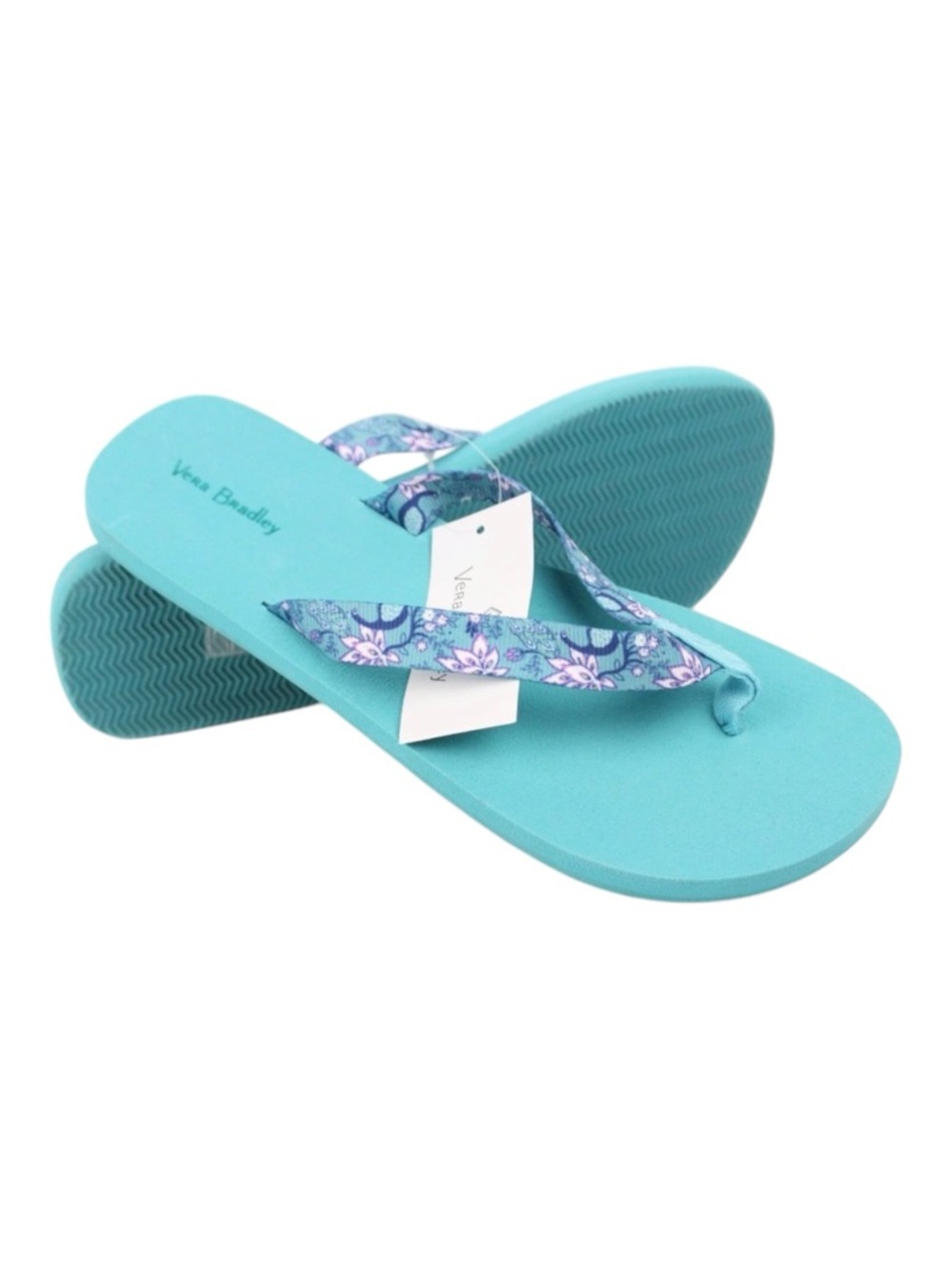 Vera Bradley Peacock Garden Webbing Strap Flip Flop Sandals NWT Women’s